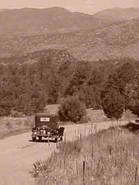 1930 Model A Ford Tudor Sedan in the Colorado mountains